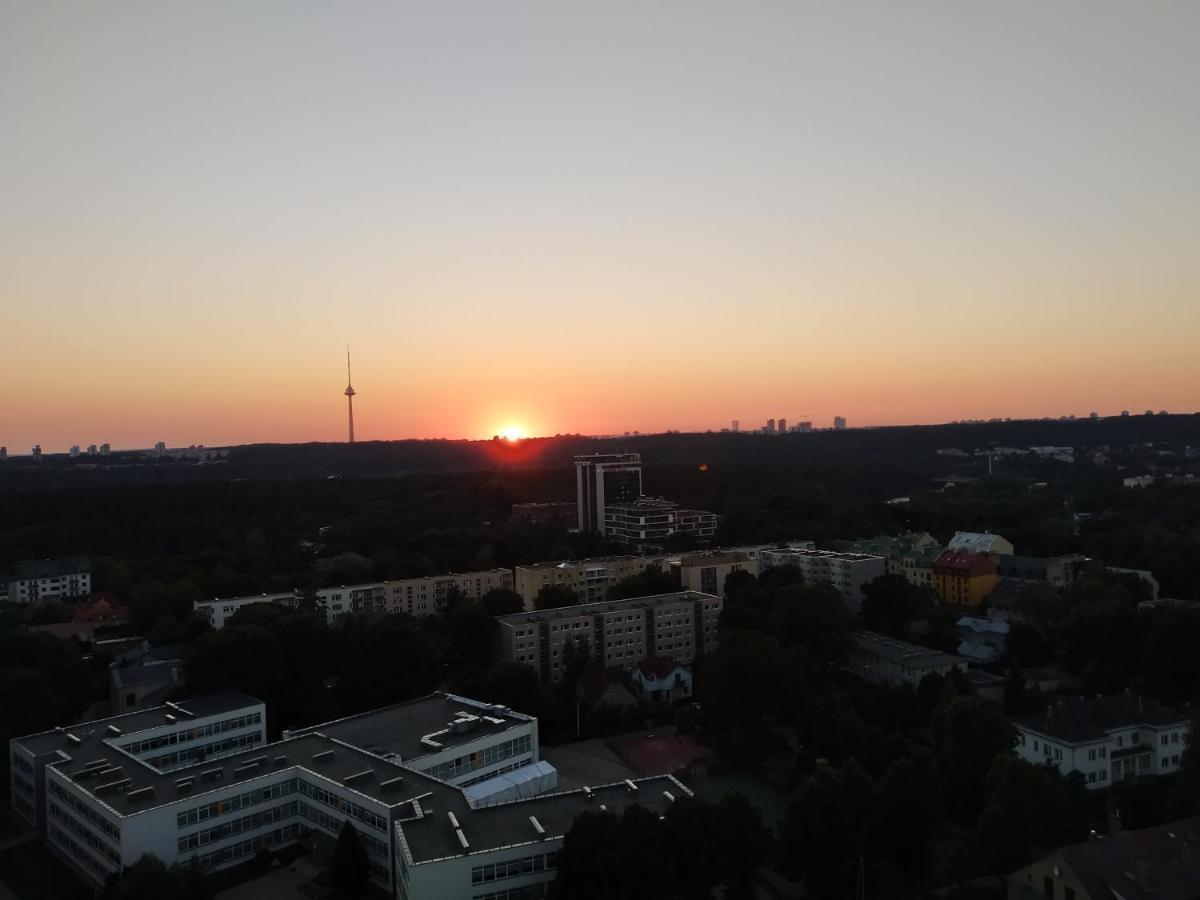 Luxury Apartment In Skyscraper Vilnius Esterno foto